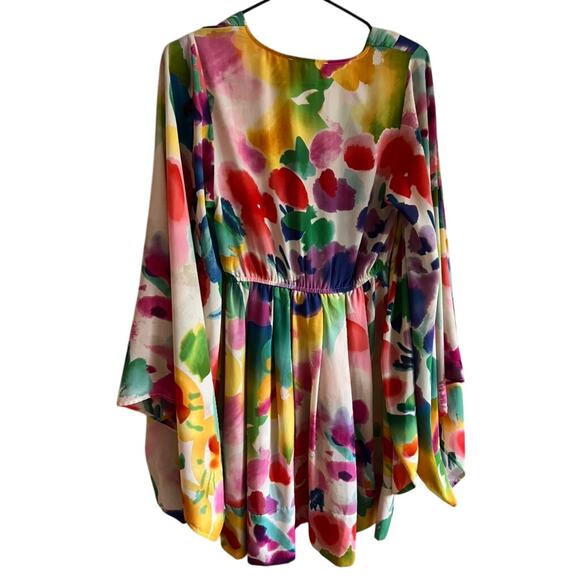 H&M Garden Collection Floral Dress Butterfly Kimono Sleeves Size 2 XS Boho - Picture 6 of 7